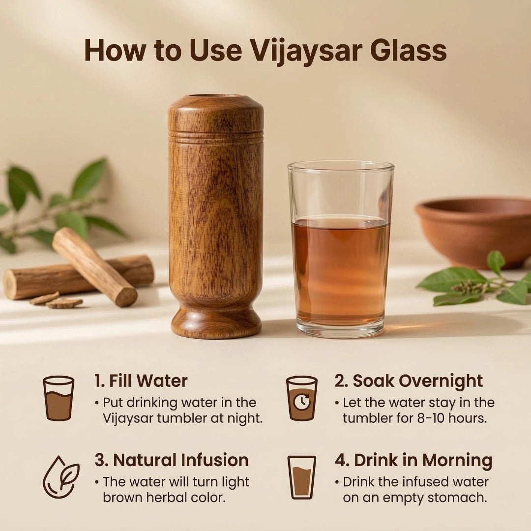 Healcure™ Vijaysar Tumbler for Diabetes Control